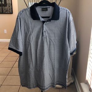 XL Bobby Jones Navy Striped Golf Shirt Polo